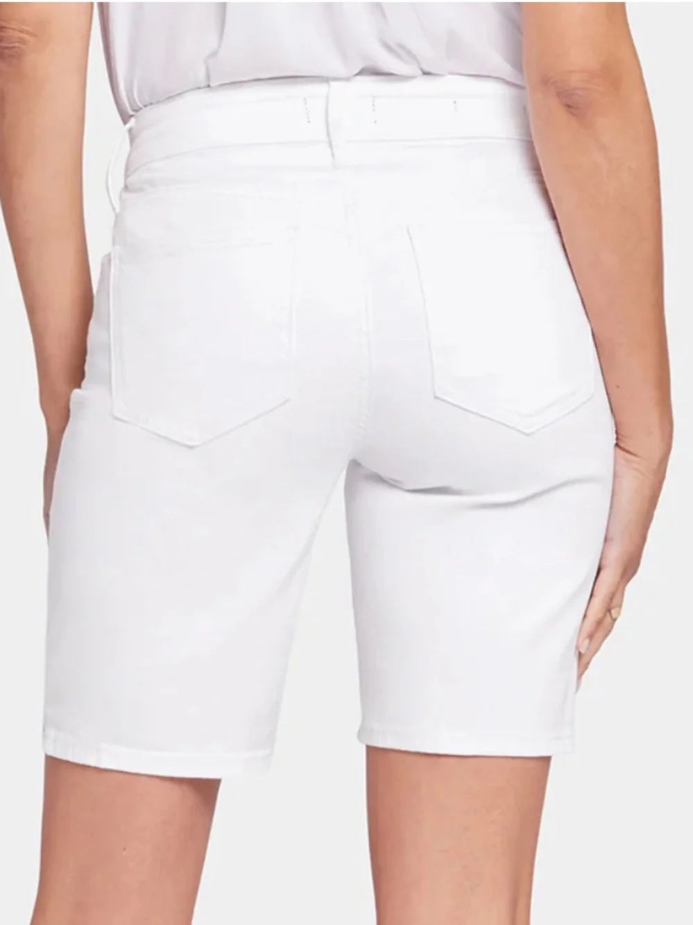 NYDJ Ella Shorts with Side Slits Optic White Size 14W